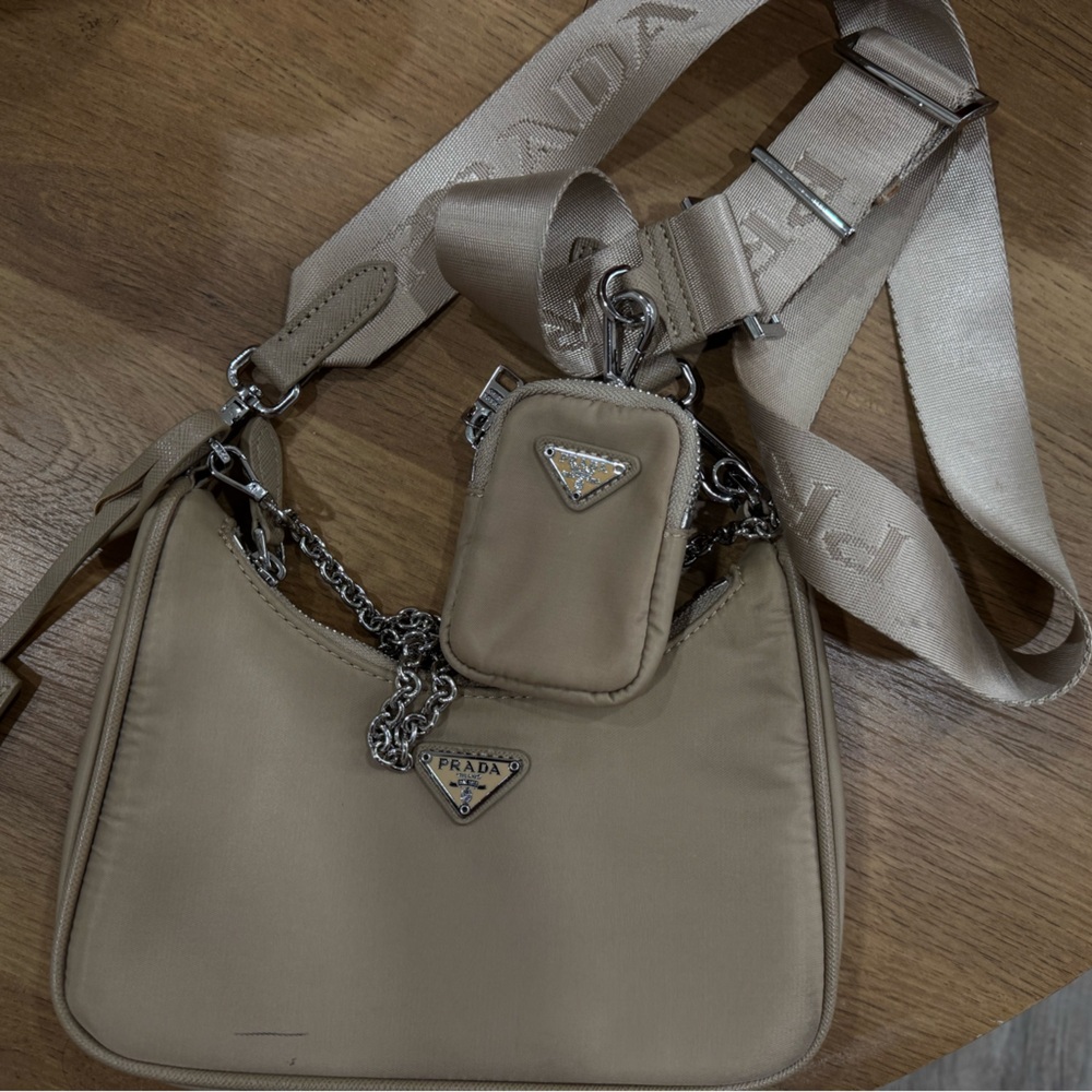 Prada Re-Edition 2005 Re-Nylon bag Desert Beige